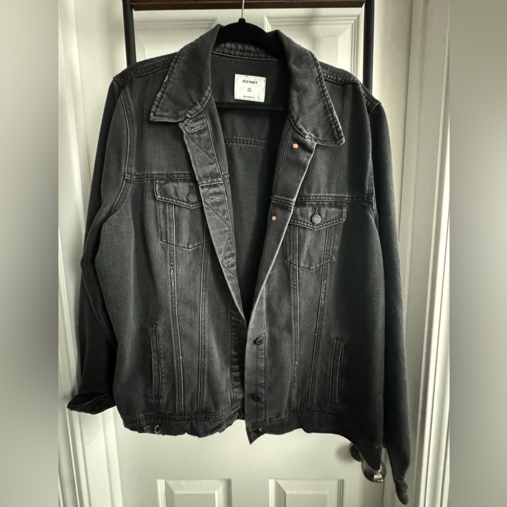 Old Navy Black Jean Jacket Size XXL Tall